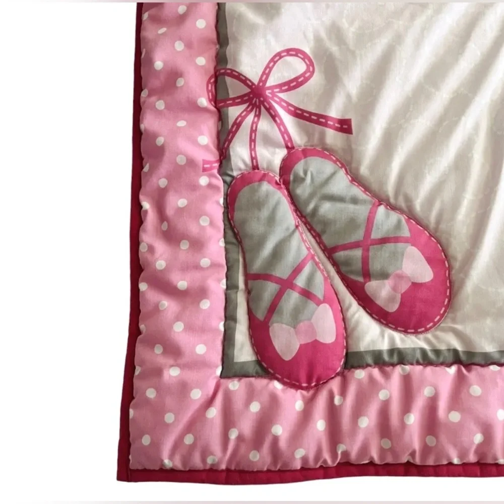 Carter's Child of Mine Ballerina Princess Monkey Comforter Blanket Pink White